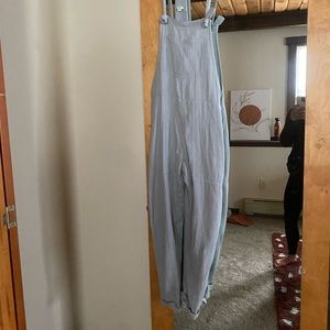 Aerie Full length blue linen overalls